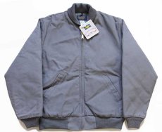 画像1: デッドストック★80s USA製 OSHKOSH B'GOSH キルティングライナー ダック地 ワークジャケット グレー M (1)