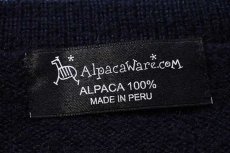 画像4: ペルー製 Alpaca Ware .COM Vネック アルパカ ニット セーター 紺 (4)