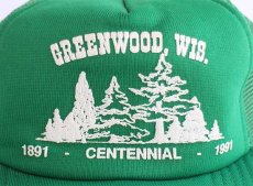 画像4: 90s USA製 GREENWOOD,WIS. 発泡プリント メッシュキャップ 緑 (4)