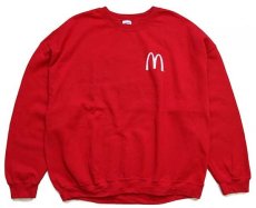 画像1: McDonald'sマクドナルド I'm lovin' it ロゴ 両面プリント スウェット 赤 2XL (1)