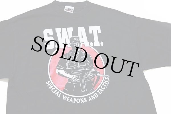 90s USA製 S.W.A.T. コットンTシャツ 黒 XL - Sixpacjoe Web Shop