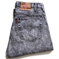 画像1: 80s USA製 Levi'sリーバイス 505 ケミカルウォッシュ ブラック デニムパンツ w33 L34★アシッド (1)