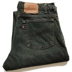 画像1: 90s USA製 Levi'sリーバイス 550 カラーデニムパンツ 後染め 深緑 w34 (1)