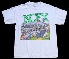 画像2: 00s NOFX コットン バンドTシャツ 白 M (2)