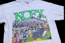 画像1: 00s NOFX コットン バンドTシャツ 白 M (1)