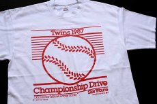 画像1: 80s USA製 MLB Twins ボール Star Tribune Tシャツ 白 L (1)