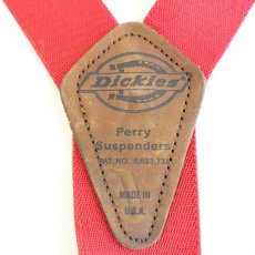 画像3: 90s USA製 Dickiesディッキーズ Perry Suspenders 無地 フック式 サスペンダー 赤★216 (3)