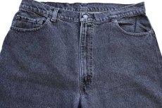 画像4: 80s USA製 Levi'sリーバイス 550 先染め ブラック デニムパンツ w38 (4)