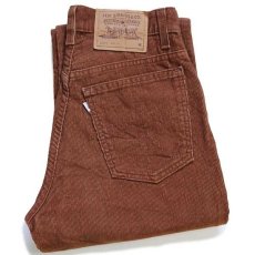 画像1: 90s USA製 Levi'sリーバイス 917 コーデュロイパンツ 茶 7 JR.M★ブーツカット (1)