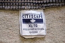 画像4: カナダ製 Canada TORONTO 刺繍 レイヤード モックネック ハーフジップ スウェット 杢ベージュ XL (4)