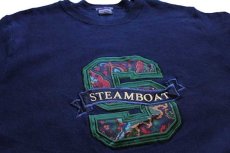 画像3: 90s USA製 JANSPORTジャンスポーツ STEAMBOAT アップリケ リバースウィーブ スウェット 紺 L (3)