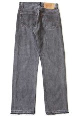 画像3: 90s USA製 Levi'sリーバイス 501 カットオフ 先染め ブラック デニムパンツ w28 (3)