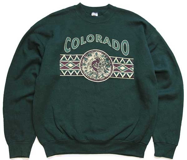 90s USA製 COLORADO ココペリ スウェット 緑 XL - Sixpacjoe Web Shop