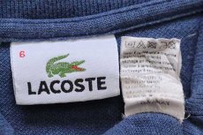 画像3: 90s LACOSTEラコステ ワンポイント コットン 鹿の子 長袖ポロシャツ 薄紺 6 (3)