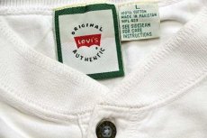 画像4: 90s Levi'sリーバイス ヘンリーネック コットン 長袖Tシャツ 白 L (4)