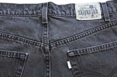 画像4: 90s USA製 Levi'sリーバイス silverTabシルバータブ LooSe ワンタック ブラックデニム ショートパンツ w36★ショーツ (4)