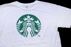 画像1: STARBUCKS COFFEE スターバックス コーヒー ロゴ RELAY FOR LIFE 両面プリント コットンTシャツ 白 M (1)