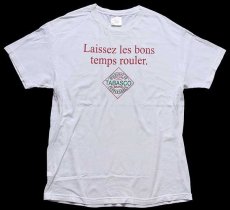 画像2: 90s USA製 TABASCO PEPPER SAUCE タバスコ ロゴ 両面プリント コットンTシャツ 白 L (2)