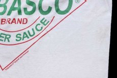 画像5: 90s USA製 TABASCO PEPPER SAUCE タバスコ ロゴ コットンTシャツ 白 S (5)