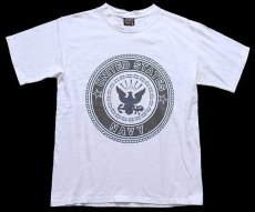 画像2: 90s USA製 U.S.NAVY OCS 両面プリント コットンTシャツ 白 M (2)