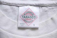 画像4: 90s USA製 TABASCO PEPPER SAUCE タバスコ ロゴ コットンTシャツ 白 S (4)