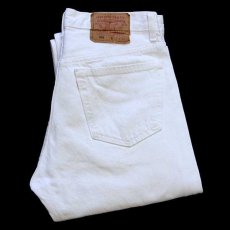 画像1: 90s USA製 Levi'sリーバイス 501 ホワイト デニムパンツ w32 L32 (1)