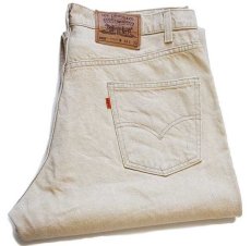 画像1: 90s USA製 Levi'sリーバイス 550 先染め カラーデニムパンツ ライトカーキ w38 L32 (1)