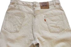 画像5: 90s USA製 Levi'sリーバイス 550 先染め カラーデニムパンツ ライトカーキ w38 L32 (5)