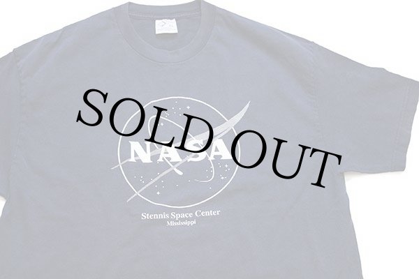 90s USA製 NASA 蓄光プリント コットンTシャツ 紺 XL - Sixpacjoe Web Shop