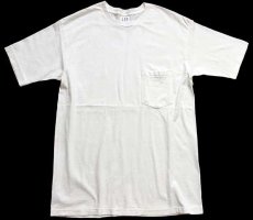 画像2: 90s USA製 GAPギャップ 無地 コットン ポケットTシャツ 白 S (2)