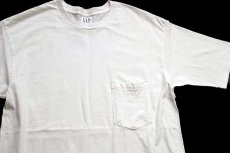 画像1: 90s USA製 GAPギャップ 無地 コットン ポケットTシャツ 白 S (1)