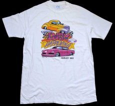 画像2: 90s USA製 Hanes GOODGUYS INDY HOTROD HAPPENING 両面プリント コットンTシャツ 白 XL (2)