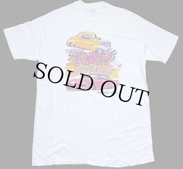 90s USA製 Hanes GOODGUYS INDY HOTROD HAPPENING 両面プリント コットンTシャツ 白 XL -  Sixpacjoe Web Shop