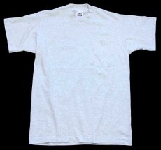 画像2: 90s USA製 BVD 無地 ポケットTシャツ 杢ライトグレー M (2)