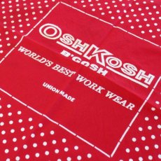 画像1: 80s USA製 OSHKOSH B'GOSH ドット柄 コットン バンダナ 赤★05 (1)