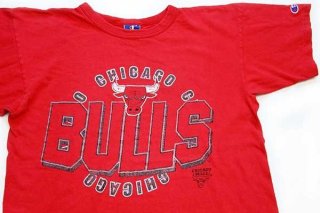 90s USA製 Chalk Line NBA BULLS シカゴ ブルズ ナイロンスタジャン 赤