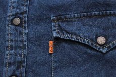 画像5: 90s Levi'sリーバイス カラーデニム ウエスタンシャツ 紺 L★ユーロ (5)