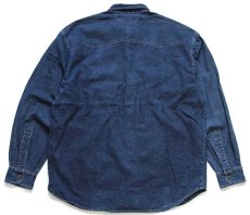 画像2: 90s Levi'sリーバイス カラーデニム ウエスタンシャツ 紺 L★ユーロ (2)