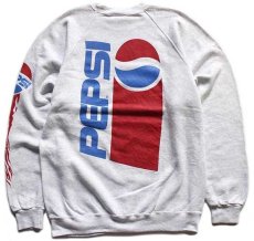 画像2: 90s USA製 GOTTA HAVE IT PEPSI ペプシ コーラ ビッグロゴ 両面プリント スウェット 杢ライトグレー L (2)