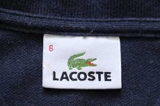 画像4: 90s LACOSTEラコステ ワンポイント コットン 鹿の子 長袖ポロシャツ ネイビーグレー 6 (4)