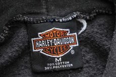 画像4: 90s 英国製 HARLEY-DAVIDSON ハーレー ダビッドソン ROMA ITALY フレイムス 両面プリント スウェットパーカー 炭黒 M (4)