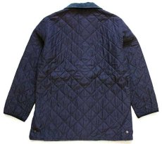 画像2: 00s ルーマニア製 Barbourバブアー D891 CLASSIC ESKDALE JACKET タータンチェックライナー キルティングジャケット 紺 M (2)