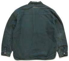 画像2: 90s Levi'sリーバイス パチポケ ブランケットライナー ダック地 ワークジャケット モスグリーン M★ユーロ (2)