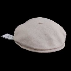 画像2: デッドストック★イタリア製 NEXOS バラ刺繍 ツバ付き ウール ベレー帽 ベージュ (2)