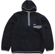 画像1: patagoniaパタゴニア シンチラ スナップT フーディー フリースパーカー黒 L (1)