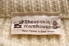 画像4: 80s 英国製 Sheepskin Warehouse 無地 ローゲージ ウールニット セーター ナチュラル (4)