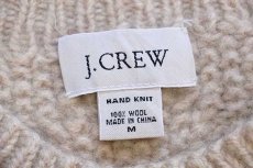 画像4: 00s J.CREW ケーブル編み ウール ハンドニット セーター ベージュ M (4)