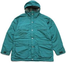 画像1: 80s USA製 L.L.Bean BAXTER STATE PARKA ウールライナー ナイロン マウンテンパーカー グリーン W-L (1)