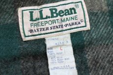 画像4: 80s USA製 L.L.Bean BAXTER STATE PARKA ウールライナー ナイロン マウンテンパーカー グリーン W-L (4)