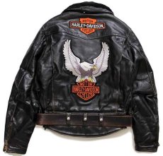 画像1: 70s Langlitz Leathersラングリッツレザー Columbia HARLEY-DAVIDSONハーレー ダビッドソン パッチ ダブルライダース レザージャケット (1)